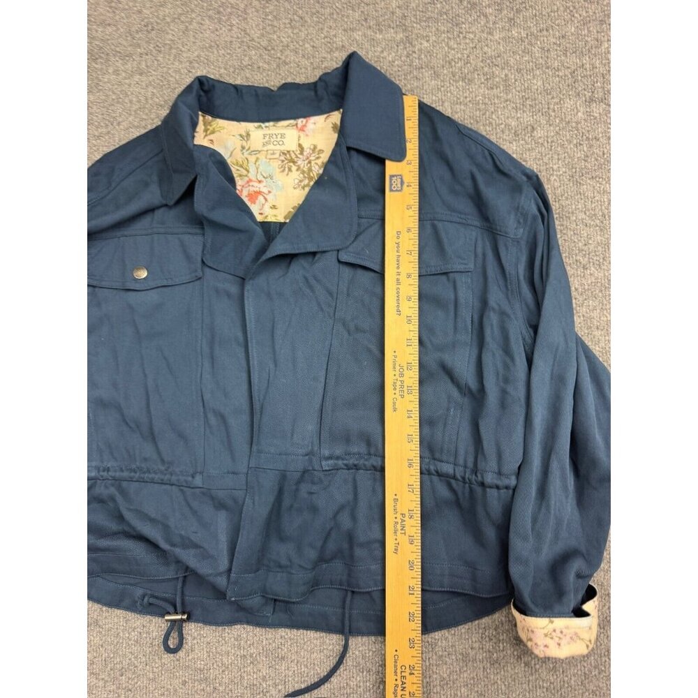 Frye Navy Blue Utility Jacket with Cream Floral Lining - Picture 4 of 7